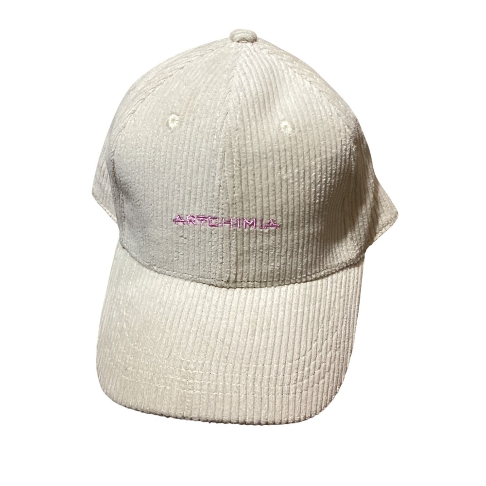 Artchimia Corduroy Hat Adjustable Baseball Cap Cream Pink Accent - NWOT